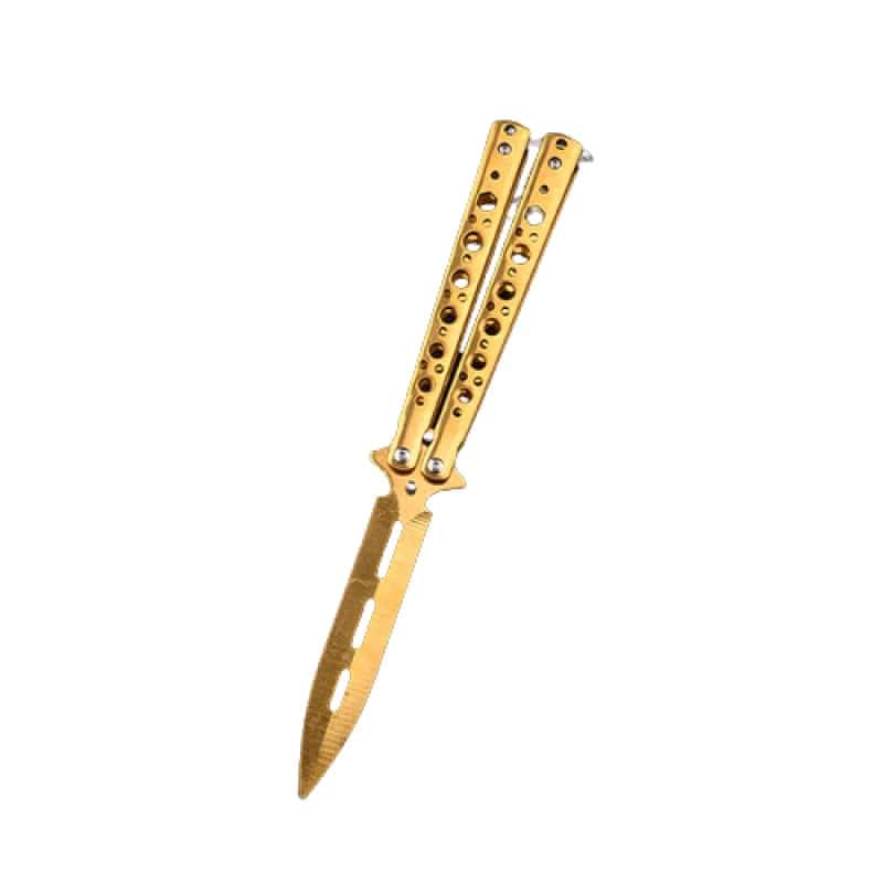 Cuchillo Mariposa Balisong Cuchillo Oro