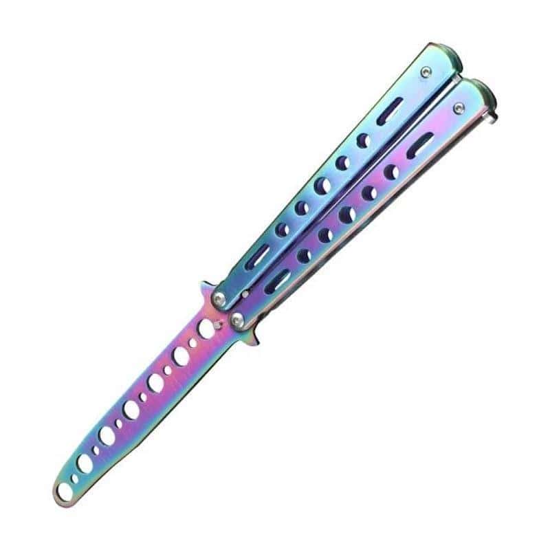 Cuchillo Mariposa Balisong Entrenamiento Arcoíris